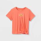 Girls' 'sunshine' Embroidered Short Sleeve Graphic T-shirt - Cat & Jack Medium Coral