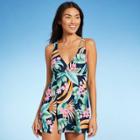 Women's Side Slit Swim Dress - Kona Sol Black