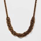 Beaded Glass Statement Necklace - A New Day Brown, Women's