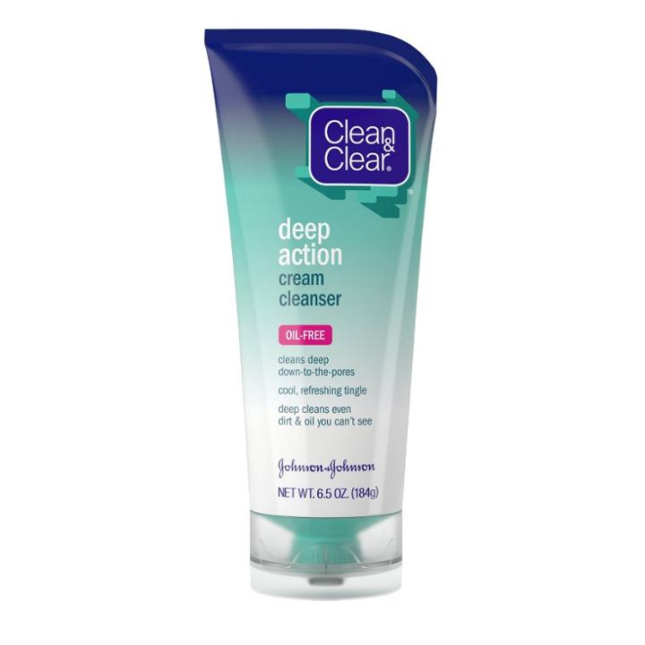 Clean & Clear Oil-free Deep Action Cream Facial Cleanser - 6.5oz, Adult Unisex