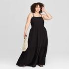 Target Women's Plus Size Sleeveless Square Neck Tiered Maxi Dress - Universal Thread Black