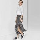 Women's Floral Print Maxi Skirt With Side Slit - Wild Fable Black/white