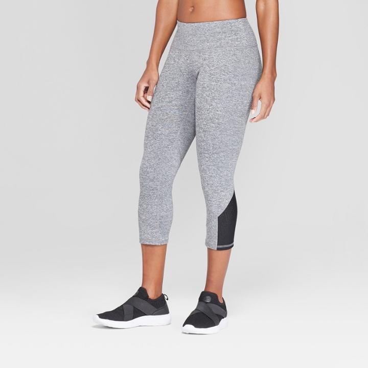Women's Everyday Punchwork Mid-rise Capri Leggings - C9 Champion Black Heather