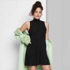 Women's Sleeveless Lurex Fit & Flare Dress - Wild Fable Black