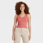 Women's Slim Fit Tank Top - A New Day Coral