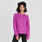 Women's Raglan Crewneck Pullover - A New Day Purple L, Women's,