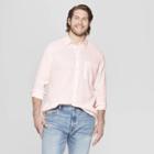 Men's Big & Tall Long Sleeve Linen Cotton Button-down Shirt - Goodfellow & Co Dusk Pink