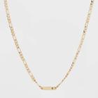 Gold Plated Figaro Bar Initial 'r' Chain Necklace - A New Day Gold