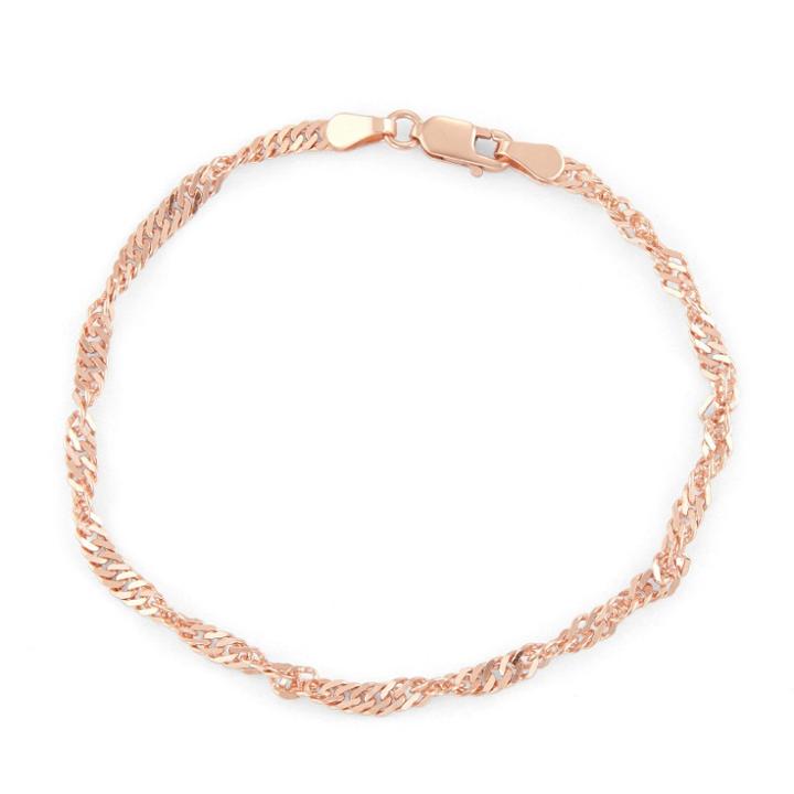 Tiara Disco Chain Bracelet In Rose Gold Over