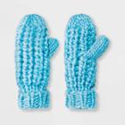 Women's Chunky Knit Mittens - Wild Fable Blue One Size, Women's