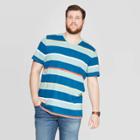 Men's Big & Tall Striped Novelty V-neck T-shirt - Goodfellow & Co West Coast Green