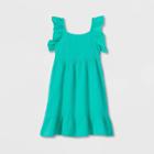 Girls' Gauze Flutter Sleeve Dress - Cat & Jack Bright Green