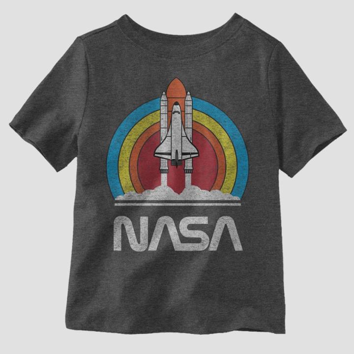 Toddler Boys' Well Worn Nasa Short Sleeve T-shirt - Athletic Heather