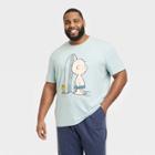 Men's Big & Tall Regular Fit Peanuts Short Sleeve T-shirt - Goodfellow & Co Heathered Gray