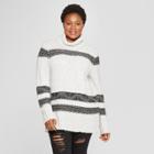 Women's Plus Size Long Sleeve Jacquard Tunic Sweater - Universal Thread Black X, White
