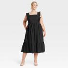 Women's Plus Size Ruffle Sleeveless Dress - Who What Wear Black