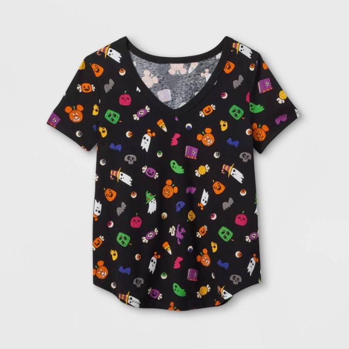 Women's Disney Mickey Mouse Halloween Short Sleeve Graphic T-shirt - Black Xs - Disney