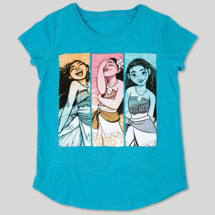 Girls' Disney Moana Short Sleeve T-shirt - Turquoise