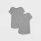 Maternity Short Sleeve Non Shirred 2pk Bundle T-shirt - Isabel Maternity By Ingrid & Isabel Gray