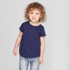 Petitetoddler Girls' Short Sleeve T-shirt - Cat & Jack Navy 12m, Girl's, Blue
