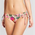 Women's Lace-up Strappy Cheeky Bikini Bottom - Xhilaration Tropical