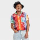 Trinity Collective Pride Gender Inclusive Adult Tie-dye Rainbow Button-down Camp