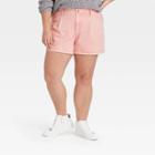 Women's Plus Size High-rise Jean Shorts - Universal Thread Pink