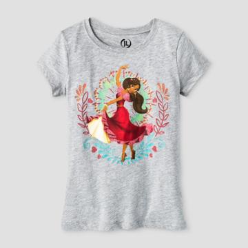 Elena Of Avalor Girls' Disney Elena Short Sleeve T-shirt - Grey Xl, Size: Xl(14-16), Gray