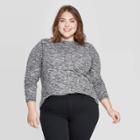 Women's Plus Size Long Sleeve Crewneck Hacci T-shirt - Universal Thread Gray