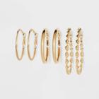 Mixed Snap Hoop Earring Set 3pc - Wild Fable Gold