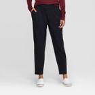 Women's Mid-rise Straight Leg French Terry Pants - A New Day Black