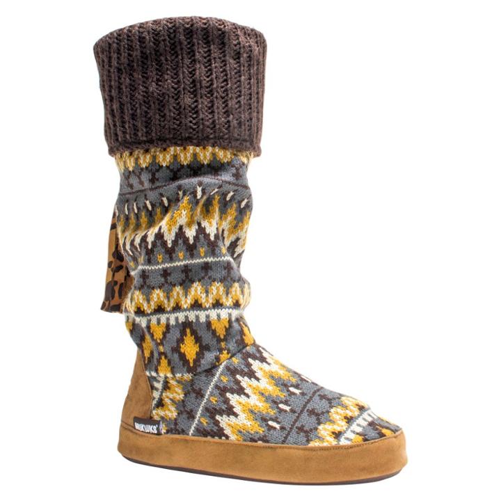 Women's Muk Luks Winona Slipper Boots - Brown S(5-6),