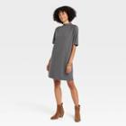Women's Elbow Sleeve Knit T-shirt Dress - Universal Thread Charcoal Gray