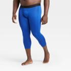 Men's Fitted 3/4 Tights - All In Motion Blue S, Men's,