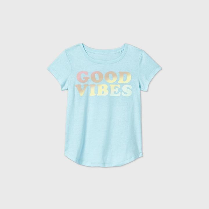 Girls' L.o.l. Vintage 'good Vibes' Short Sleeve T-shirt - Blue