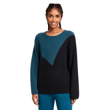 Women's Crewneck Pullover Sweater - Victor Glemaud X Target Black/teal Blue Xxs