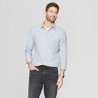 Men's Striped Long Sleeve Cotton Slub Button-down Shirt - Goodfellow & Co White