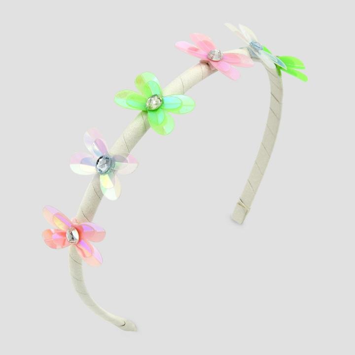 Toddler Girls' Pailette Flower Headband - Cat & Jack White
