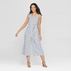 Women's Striped Sleeveless V-neck Jumpsuit - Universal Thread Navy