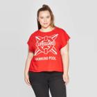 Target Women's Stranger Things Hawkins Pool Plus Size Short Sleeve T-shirt (juniors') - Red
