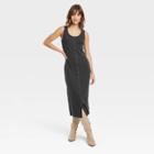 Women's Sleeveless Button-front Knit Bodycon Dress - Universal Thread Gray
