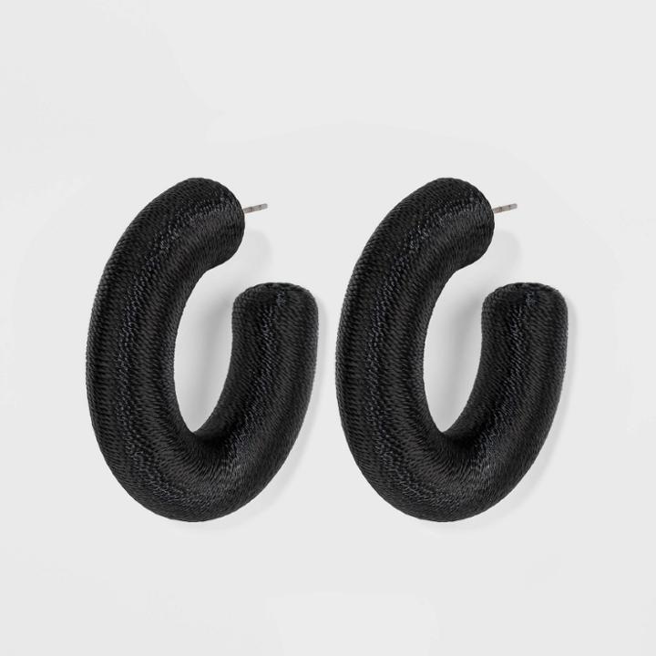 Sugarfix By Baublebar Retro Hoop Earrings - Black, Women's