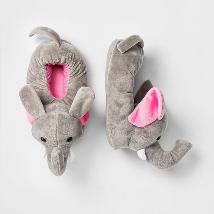 Girls' Elephant Bootie Slippers - Cat & Jack Gray