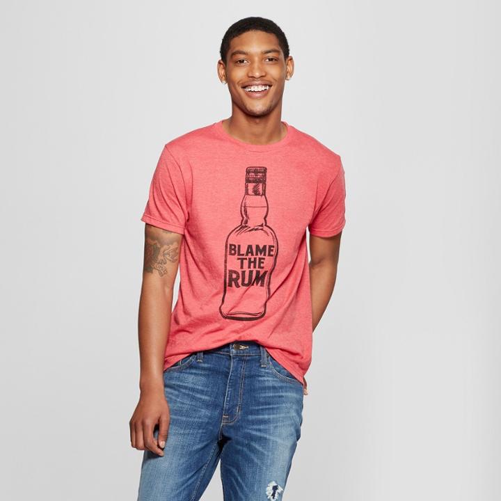 Men's Short Sleeve Blame The Rum Graphic T-shirt - Awake Red