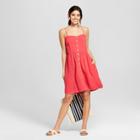 Women's Button Front Strappy Dress - Universal Thread Red