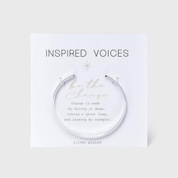 No Brand Silver Plated 'be The Change' Cuff Bangle -