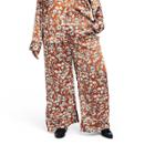 Women's Plus Size Floral Wide Leg Trousers - La Ligne X Target Brown/white