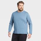 Men's Long Sleeve Performance T-shirt - All In Motion Blue Gray S, Men's,