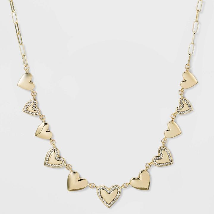 Sugarfix By Baublebar Heart Statement Necklace - Gold/clear