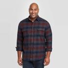 Mens Tall Standard Fit Long Sleeve 2-pocket Flannel Button-down Shirt - Goodfellow & Co Scarlet